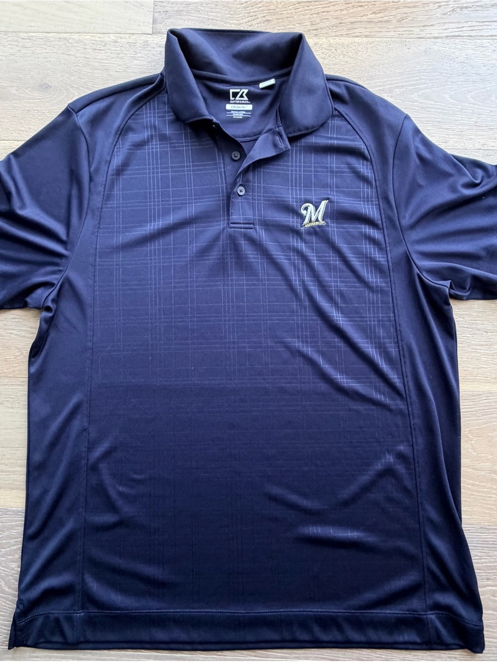 Cutter & Buck CB DryTec Milwaukee Brewers Men’s Large Blue Performance Polo